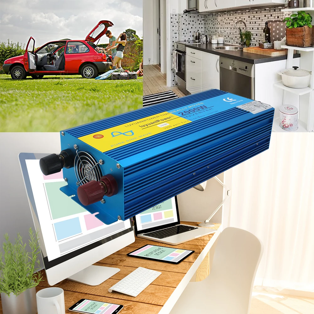 Цифровой дисплей 4000 Вт пиковый инвертор немодулированного синусоидального