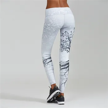 

3D Printed Fashion Pants Femme Leggins for Fitness Push up Legging Big Tree Leggings High Waist Slim Gym Gym White Black Casual