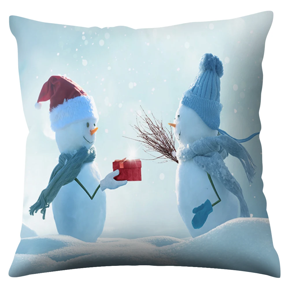 Рождественское украшение, наволочка для подушки, мультяшный Санта Клаус, полиэстеровый чехол для подушки, чехол для подушки с рождественским декором, чехол для подушки s - Цвет: 7