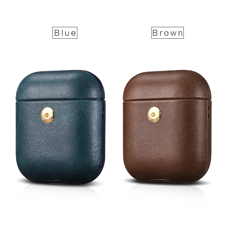 Кожаный чехол Crazy Horse для Apple AirPods, Bluetooth, беспроводные наушники, кожаный чехол, чехол для Air Pods 2, чехол для зарядки, чехол s