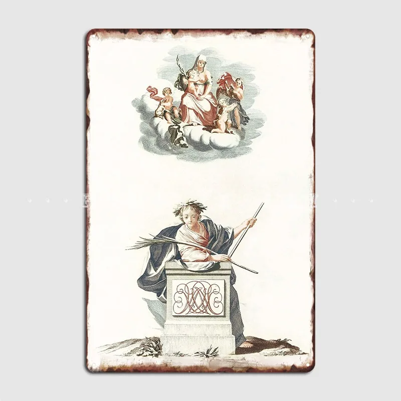 

Фигурка с биологической иллюстрацией и Мэри на облаках, плакат, металлическая табличка, барная пещера, персонализированный жестяной знак, плакат