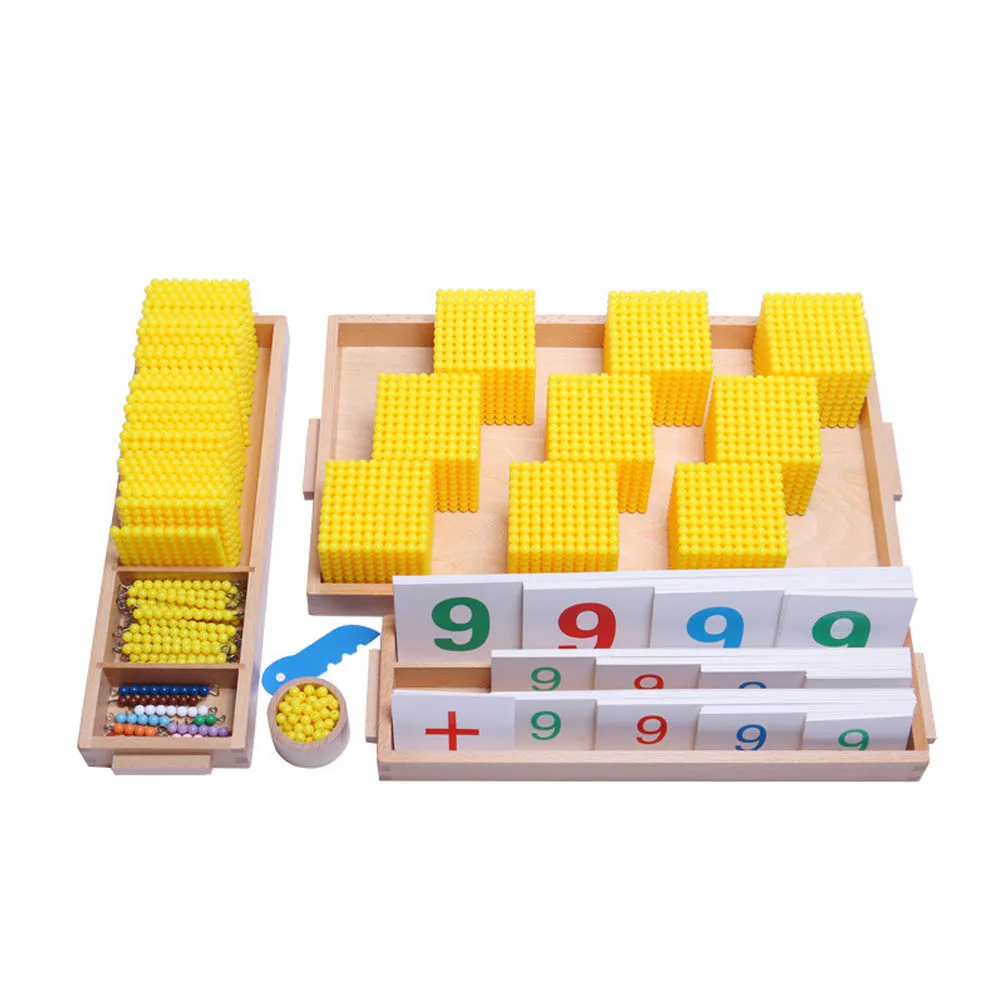 US $131.60 Montessori Game Gold Beaded Mathematics Early Childhood Education Educational Toys 46 Years Old Bank Teaching Aids