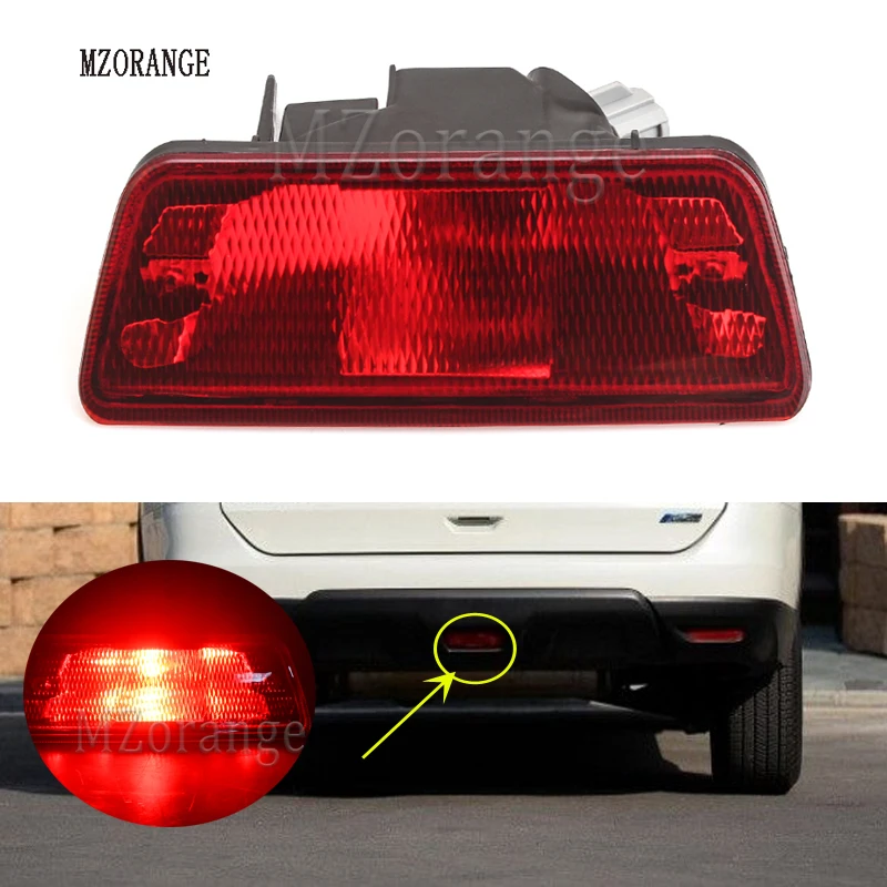 Ceny MZORANGE akcesoria samochodowe dla Nissan Xtrail T32 Rogue 2014 2015 Foglight środkowy reflektor tylnego zderzaka ABS tylna lampa przeciwmgielna