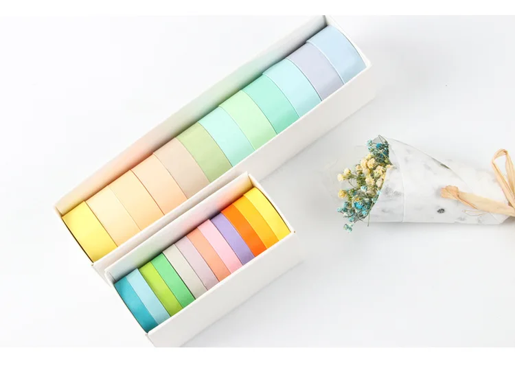 12 colors Washi Tape Set Adhesive decoration tapes Masking Stickers Diary Album Stationery School Supplies