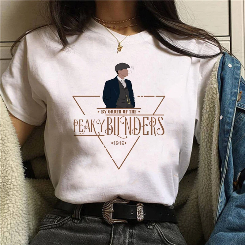 Peaky Blinder футболка Женская Harajuku Ullzang графическая футболка Веселая мультяшная футболка 90s эстетический корейский стиль Топы Футболки женские - Цвет: 1223
