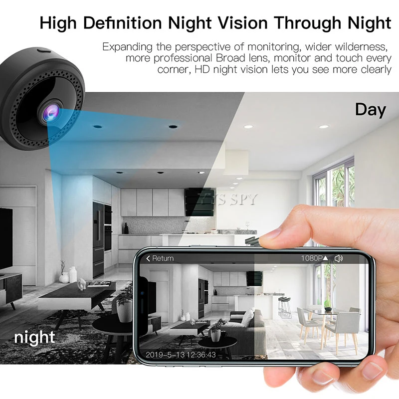 Мини видеокамера HD Wi Fi Цифровая маленькая Беспроводная IP ИК безопасность