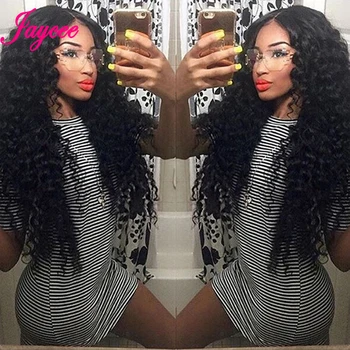 Brazilian Deep Wave Bundles With Closure 4*4 Tissages Bresilien Human Hair Extensions Brazilian Hair Weave Bundles with Closure 1