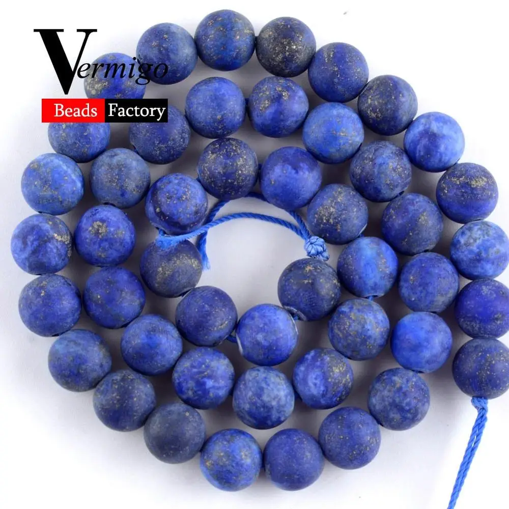 Matte Lapis Lazuli Натуральный тусклый отполированный Агаты тигровый глаз Нефы круглые каменные бусины для спейсеры для украшений Бусины 4-12 мм Diy ожерелье браслет 15'' - Цвет: Matte Lapis Lazuli