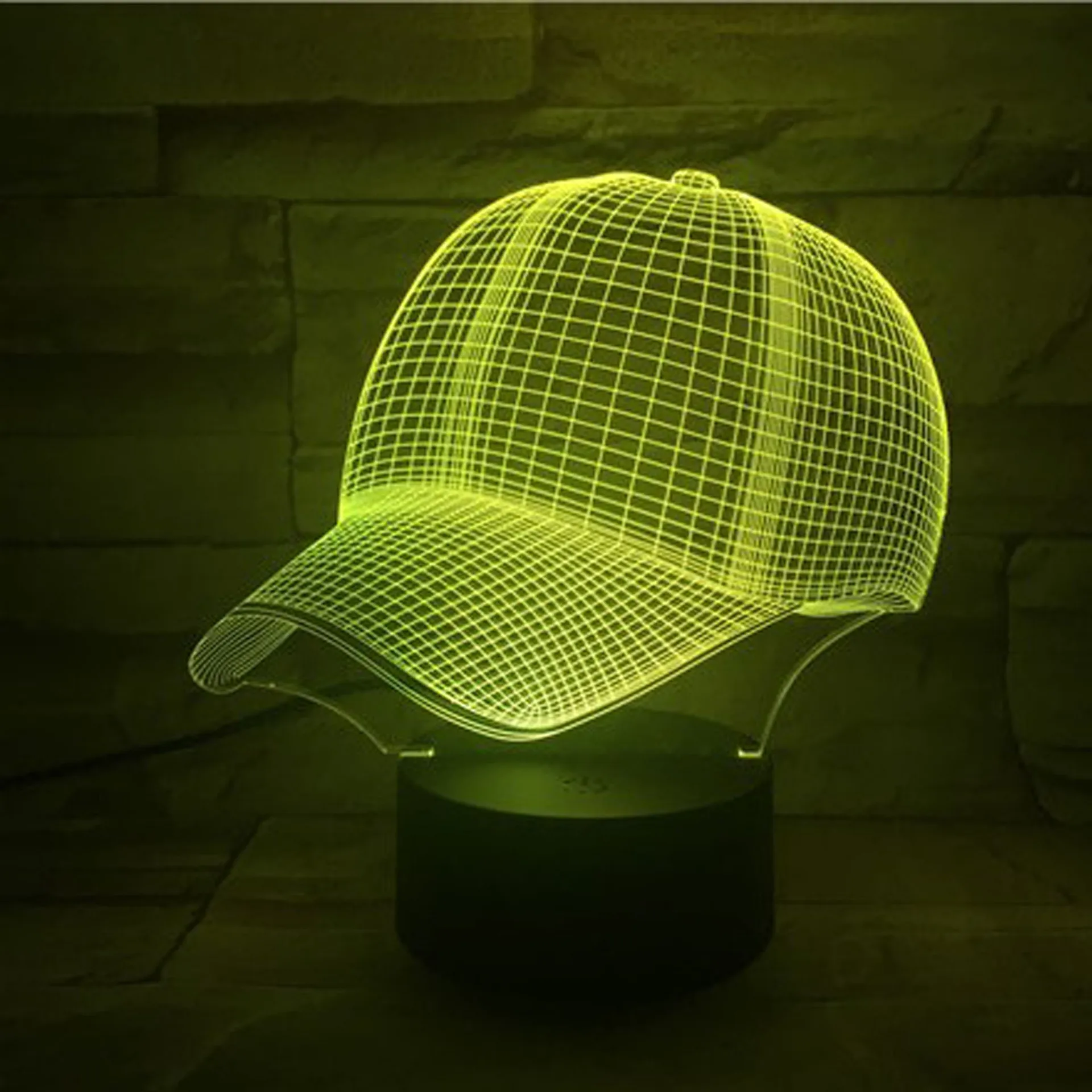 

Foreign Trade New Style Baseball Cap 3D Lamp Colorful Touch Control LED Visual Lamp Gift Lamp Acrylic Three-dimensional
