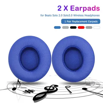 

2pcs Over-Ear Earphone Memory Foam Sponge Artificial Protein Leather Earmuff Foam Cushions for Beats Solo 2/3 Wireless Earbud