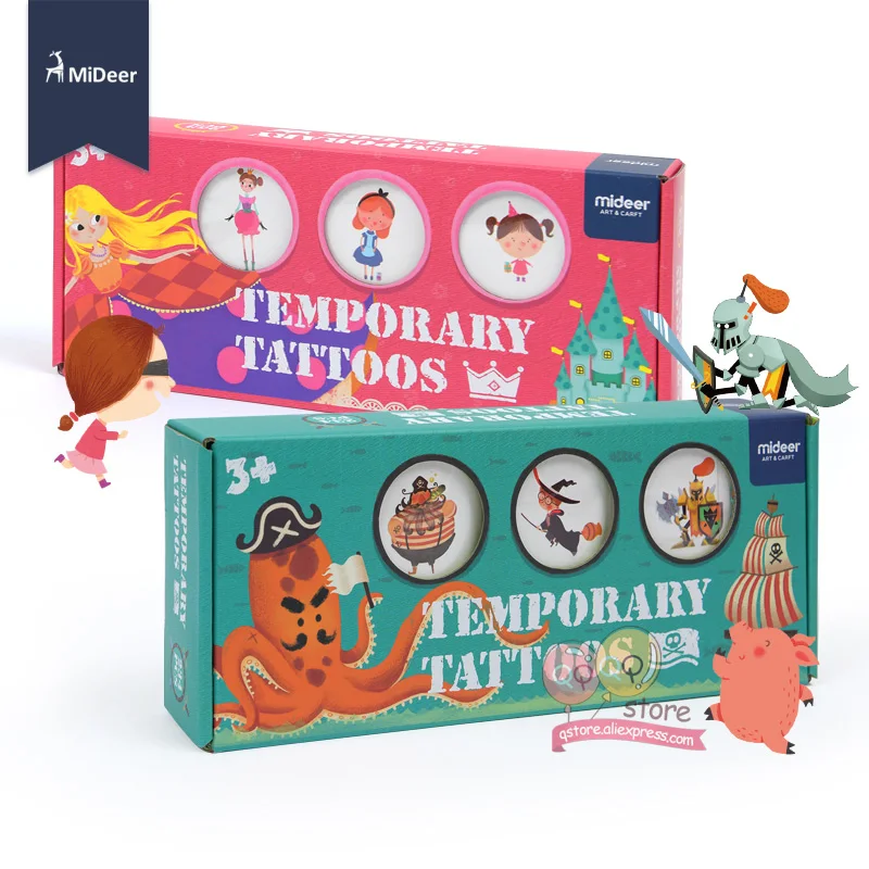 Billige Kinder Spielzeug Wasserdicht Temporäre Tattoo Nagel Aufkleber kit Kunst Handwerk Set Mädchen Spielzeug Für Kinder Mode MiDeer Geburtstag Party Spiel