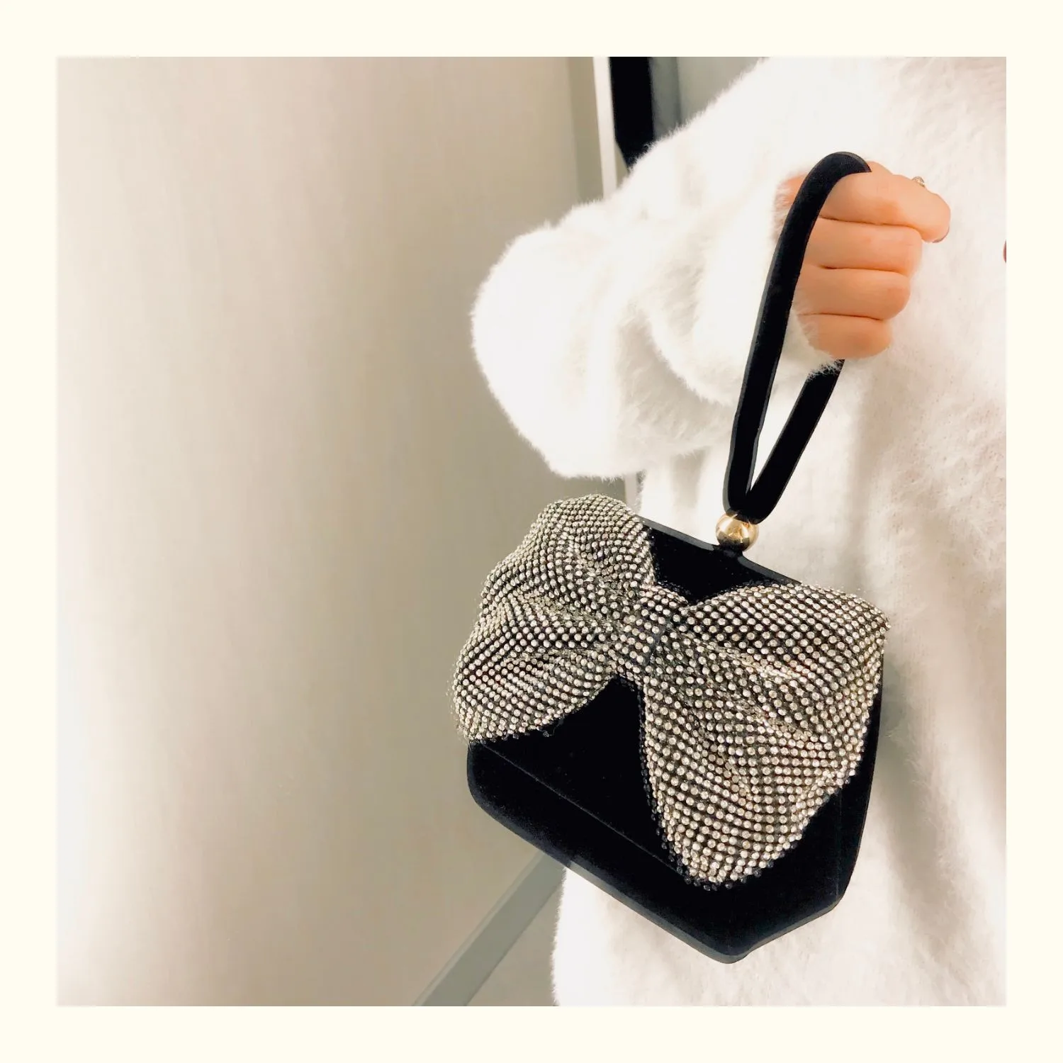 New Arrival Women Ladies diamond Party Bag Beaded Clutch Handmade 2021 New Color Beaded Suede Butterfly Evening Bag Purse