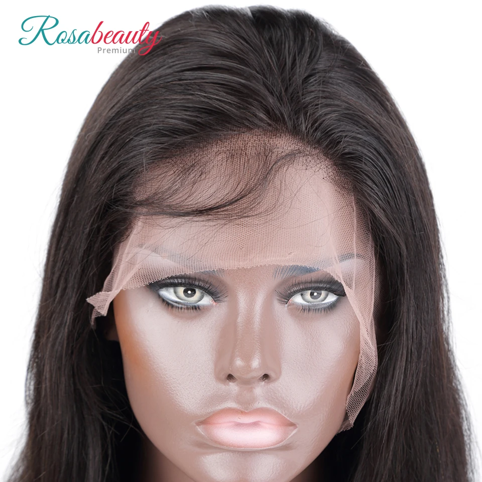 [Rosabeauty] OneCut волосы прямые 8-28 дюймов 13x6 человеческие волосы remy кружево спереди парик с высокой плотностью 250% полный толстый конец