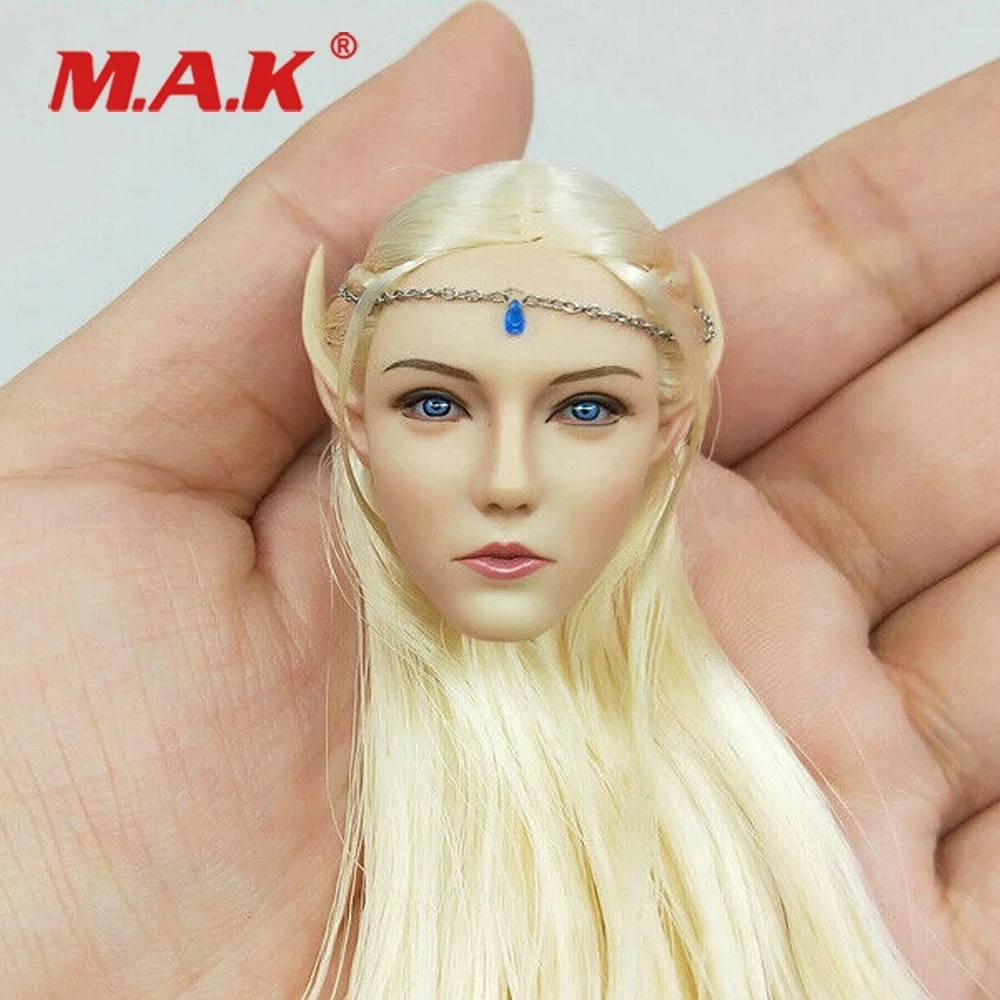 Масштаб 1/6 Женская фигурка эльфа королева Эмма Длинная женская резьба по голове |