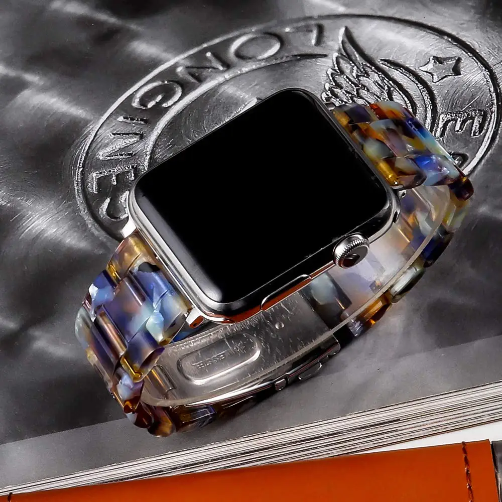 Ремешок из смолы для Apple watch 44 мм 40 мм iwatch 42 мм 38 мм Пряжка из нержавеющей стали ремешок для часов Браслет Apple watch 4 3 2 1