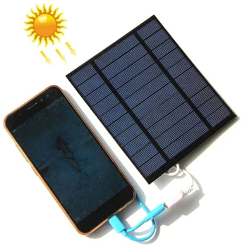 

5V 2.5W USB Solar Panel Portable Outdoor Solar Charger Panel for Cell Phone Power Bank USB Electronics Charging