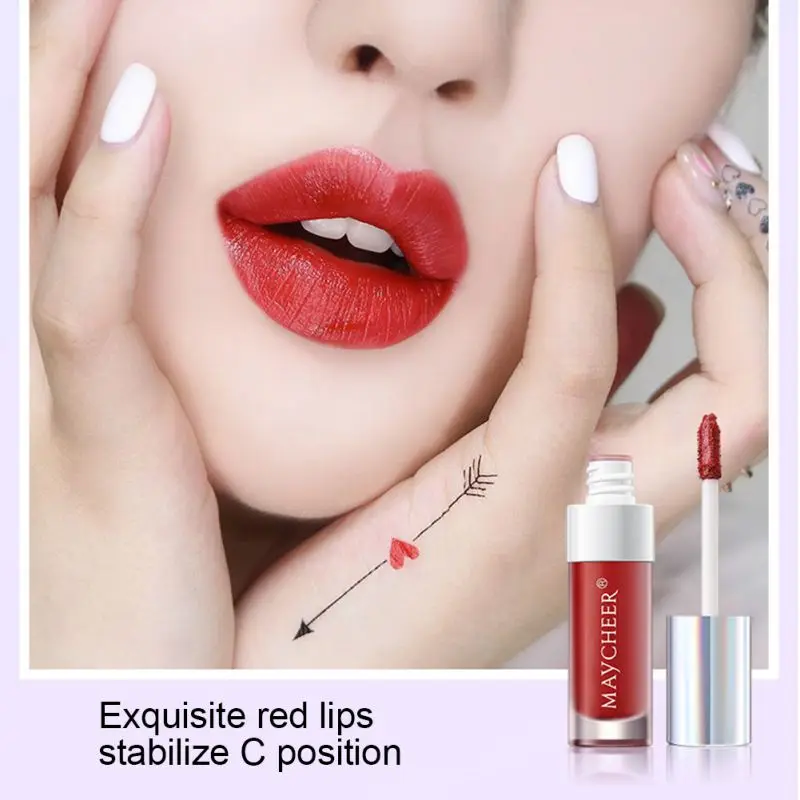 Matte Lip Gloss Non-stick Cup Colorfast Long-lasting Easy To Color Matte Lip Glaze Lipstick