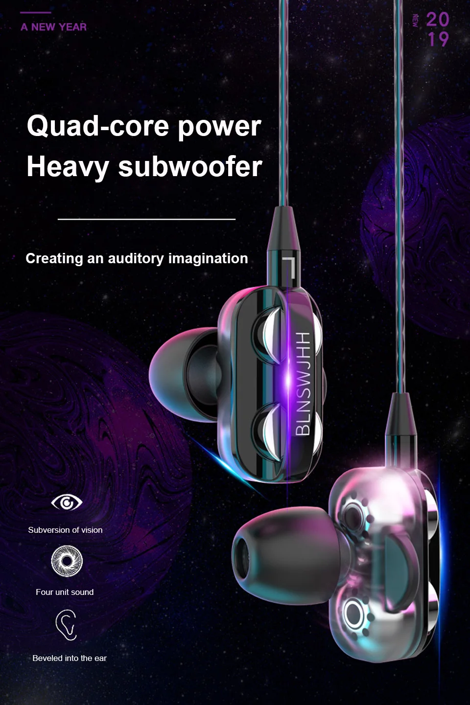 Super Bass Earphone Wired In Ear 3.5mm For Computer iPhone Samsung Xiaomi Earbuds Four Drive Stereo Sport Gamer Headset Handfree