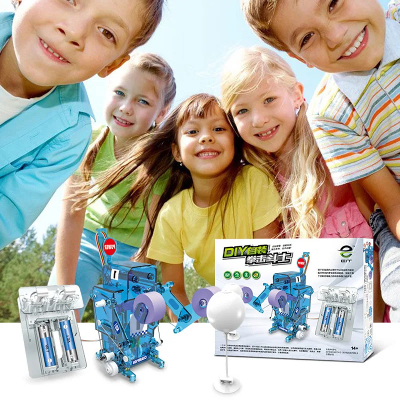 DIY004 Boxing Ring Battle Robot Assembled Remote Control Robot Children's Science Experiment Small Toy