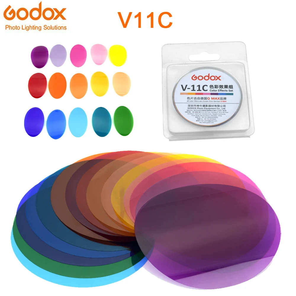 Godox AK-R16 магнитное крепление рассеивающая пластина с V-11C/V-11T Цвет эффект гель набор для уличной вспышки Godox V1 серии фотовспышка "Speedlite" - Цвет: Godox V11C