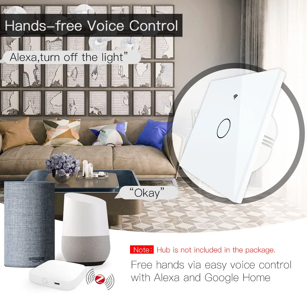 Moes ZigBee Wall Touch Smart Light Switch With Neutral/No Neutral,No Capacitor Needed Smart Life/Tuya Works with Alexa,Google Moes ZigBee Wall Touch Smart Light Switch With Neutral/No Neutral,No Capacitor Needed Smart Life/Tuya Works with Alexa,Google