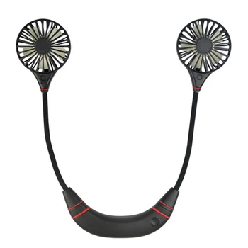 

Mini USB Portable Fan Neck Fan Neckband with Rechargeable Battery Small Desk Fans Handheld Air Cooler Conditioner for Room Black