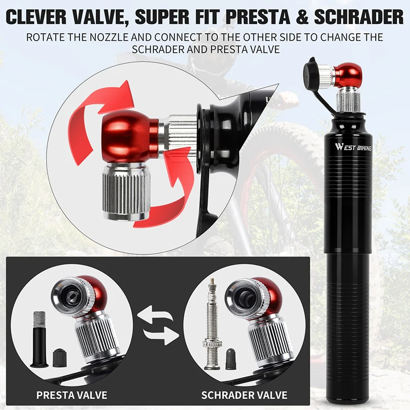 WEST BIKING Bicycle Pump Mini Portable Aluminum Alloy Bike Air Pump Tire Lever Patch Repair Tools Set Cycling Inflator Hand Pump WEST BIKING Bicycle Pump Mini Portable Aluminum Alloy Bike Air Pump Tire Lever Patch Repair Tools Set Cycling Inflator Hand Pump