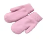 Women Winter Thick Knitted Cashmere Double Layer Plush Wool Knit Warm Mittens Female Cute Full Fingers Gloves L80 ► Photo 2/6