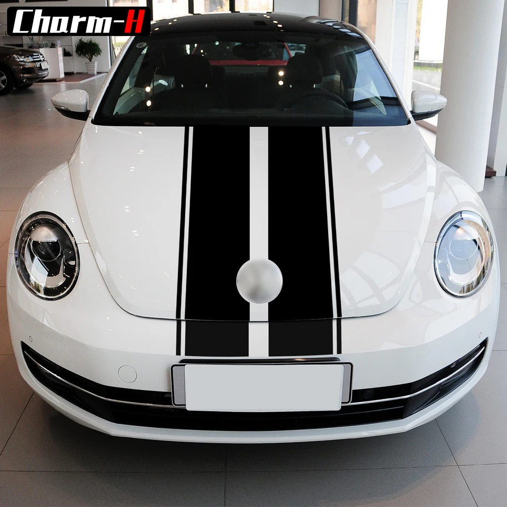 Car Styling Hood Bonnet Roof Rear Trunk Stripes Kit for Volkswagen Beetle A5 2011-2018 Vinyl Decals Stickers Accessories