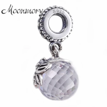 

2020 European Romantic Beads 925 Sterling Silver Charms White Color Shine Stone Fit Bracelets Necklace Beads For Woman Jewelry