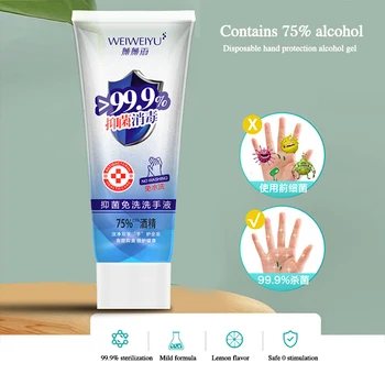 

Portable Disposable Hand Gel With 75% Alcohol Disinfection Ethanol Quick-Dry Disposable Gel 75% Disposable Hand SanitizerL