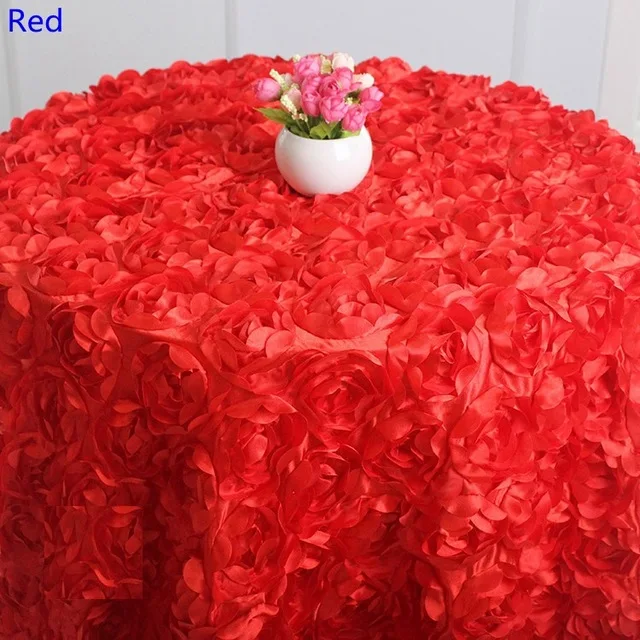 Королевская Синяя Свадебная скатерть с вышитыми розами и цветами, 3D покрытие для стола, вечерние скатерти для банкета отеля, круглые украшения стола, распродажа - Цвет: Лиловый