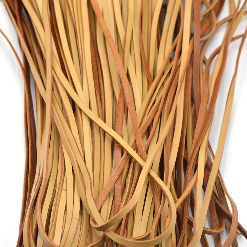 KALASO 2 야드(1.83M) 빈티지  소 가죽 소 가죽 코드 스트립 플랫 로프 DIY 공예 보석 가방 Leathercraft