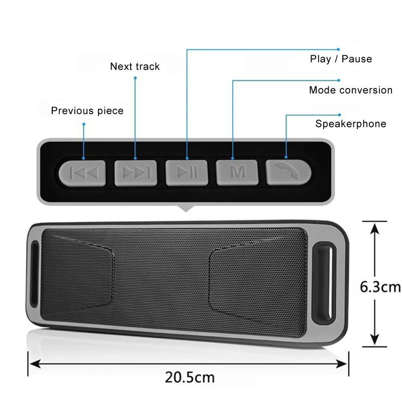 Портативный Bluetooth динамик Стерео Многофункциональный u-диск плеер с tf-картой беспроводной динамик AS99