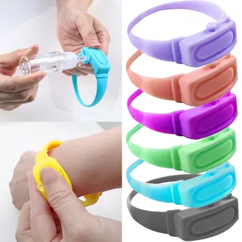 

15ML Reusable Hand Sanitizer Dispensing Wristbands Silicone Portable Bracelet Wristband Hand Dispenser Wrist Dropshipping 2020