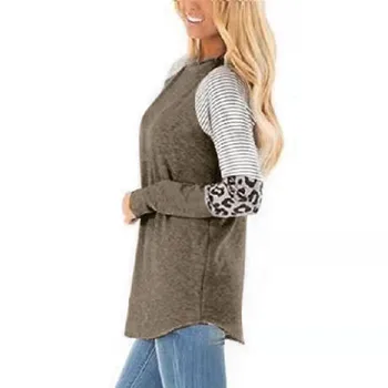

Leopard Women's Sweatshir Casual Streetwear Print Long Sleeve Tops Patchwork Autumn Winter Women's Sweatshirt Sudadera Mujer O28