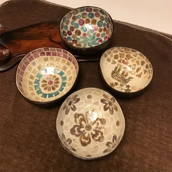 

Coconut Shell Bowl Large Capacity Fruit Plate Salad Bowl-
