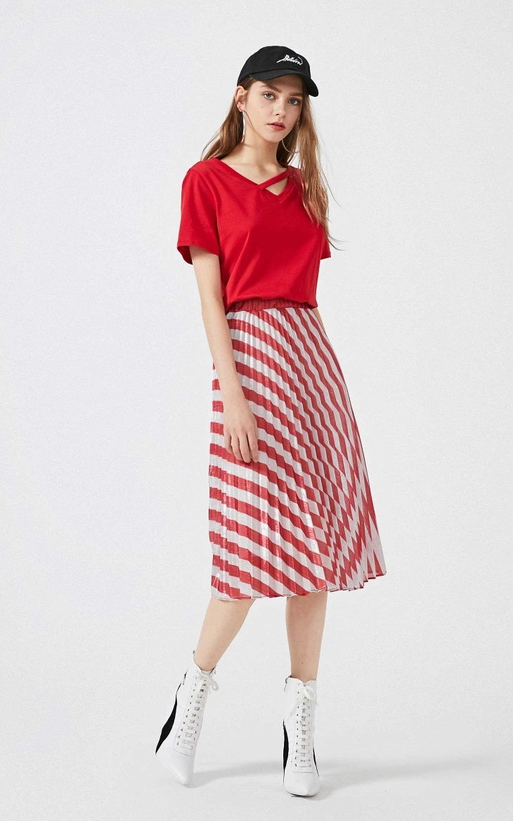 Vero Moda женское Яркое трикотажное Полосатое платье-футболка с буквенным принтом | 319261516