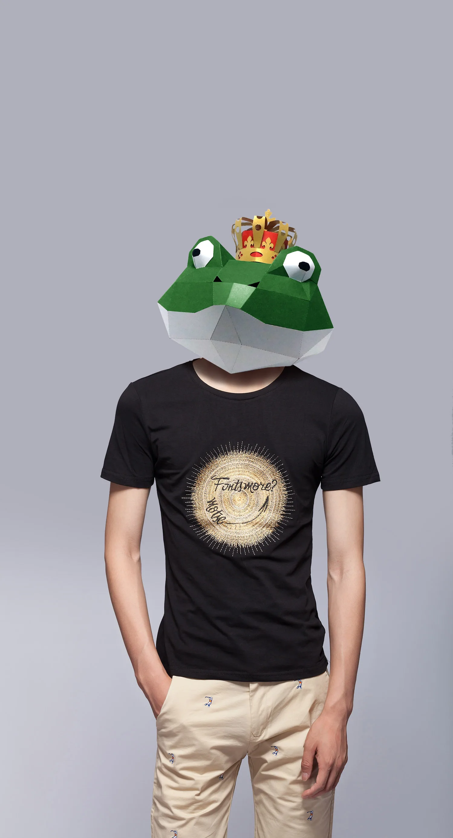 Paper Mask 3d Frog Prince Costume Cosplay DIY Paper Craft Model Mask Christmas Halloween Prom Party Gift