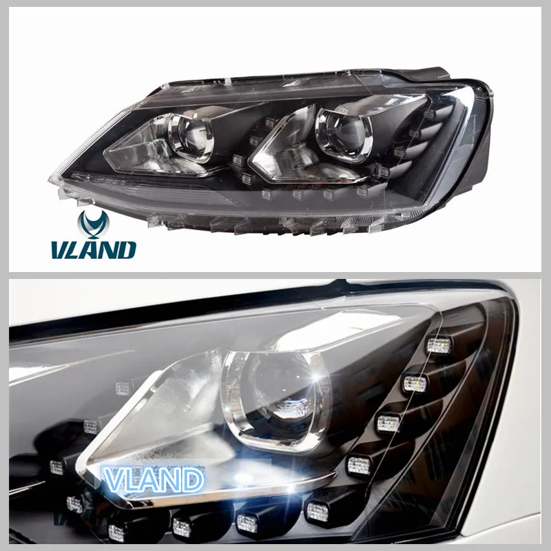 Головная фара ангельский глаз для vw Sagitar Jetta фары 2012 2013 светодиодный DRL и bi-xenon проектор