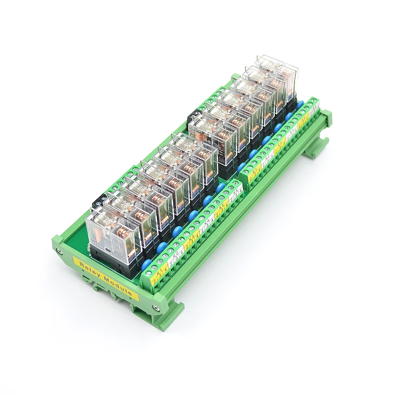 Módulo de Interface de Relé de Potência no + nc 1 com Omron Canais Rail Mount 16a 1 G2r-1-e Dc12v - 24v Relé Pnp Npn Compatível 12 Din 5 NO + NC 1 com OMRON G2R-1-E