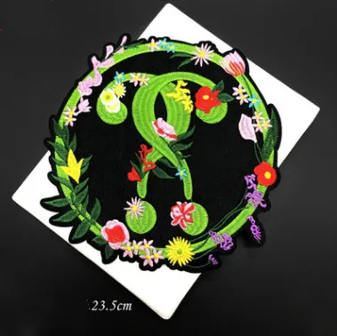 Новые цветочные буквы вышивка тканевые наклейки большие компьютерная