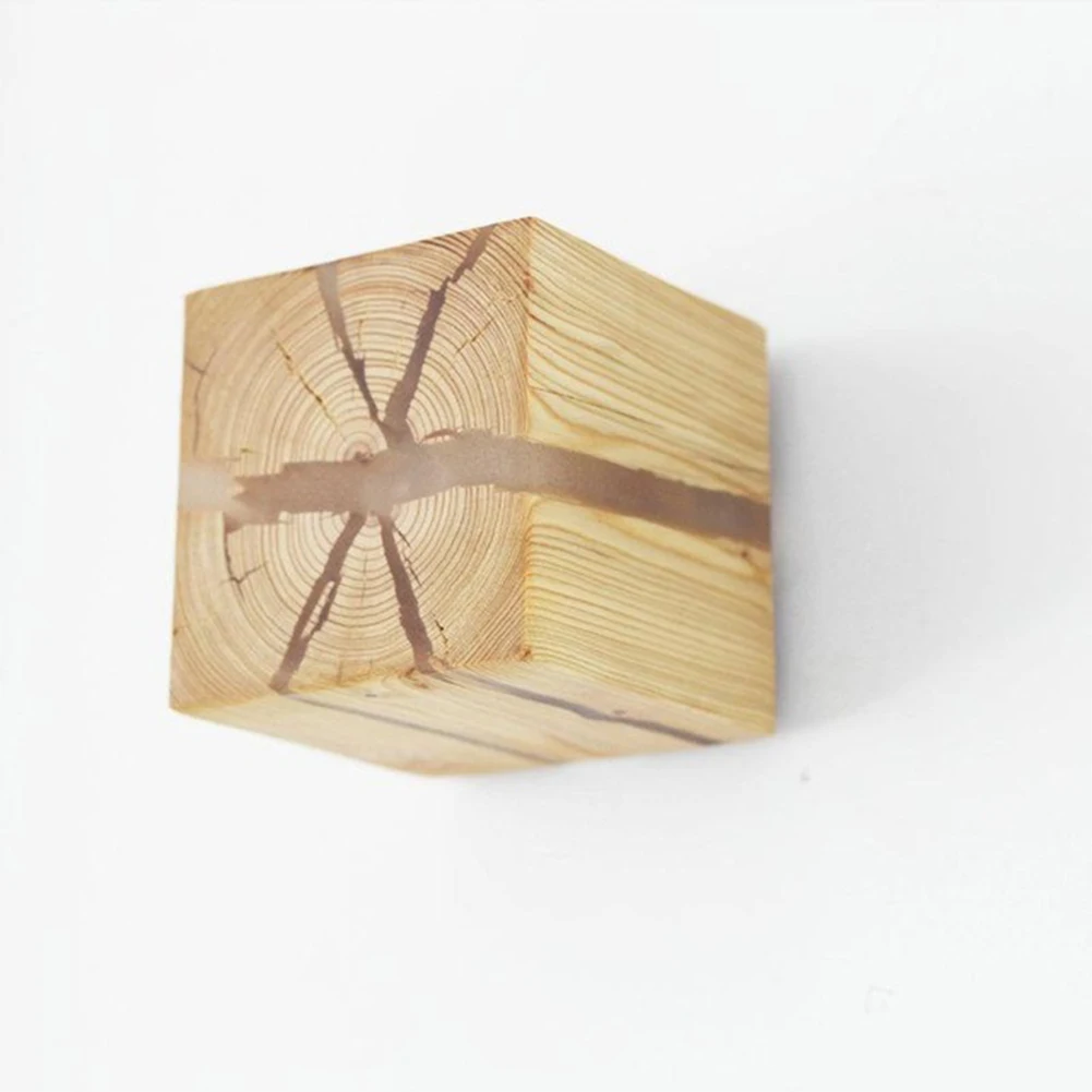 

Led Light Fixtures Living Room Home Gift Wall Lamp Aisle Indoor Decorative Square Random Crack Wooden Bedside Bedroom