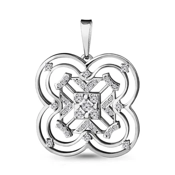 

Pendant with cubic zirconia classic AQUAMARINE claim., 925 silver