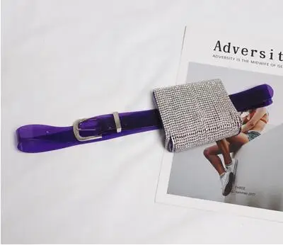 purple Женские Подиумные Модные Бриллианты кисточкой ПВХ каммербуны женское платье пальто Корсеты пояс с пряжкой украшения широкий пояс R1815 - Цвет: purple