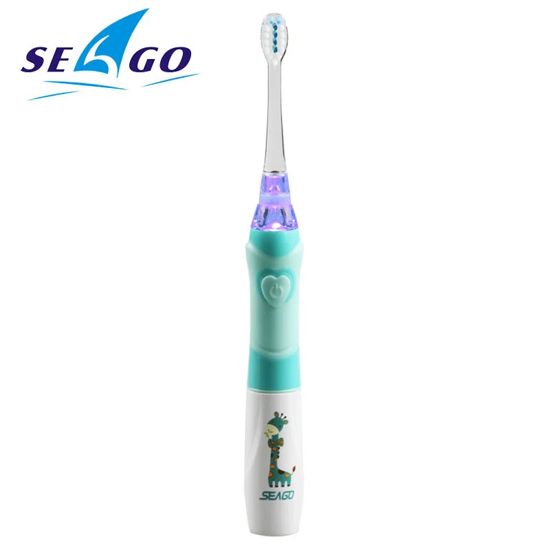Seago elektryczna szczoteczka do zębów dla dzieci LED Light inteligentne przypomnienie wymiana dysz zasilanie bateryjne soniczna szczoteczka do zębów przez 3 lata + 3 Seago elektryczna szczoteczka do zębów dla dzieci LED Light inteligentne przypomnienie wymiana dysz zasilanie bateryjne soniczna szczoteczka do zębów przez 3 lata + 3