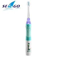 Seago elektryczna szczoteczka do zębów dla dzieci LED Light inteligentne przypomnienie wymiana dysz zasilanie bateryjne soniczna szczoteczka do zębów przez 3 lata + 3