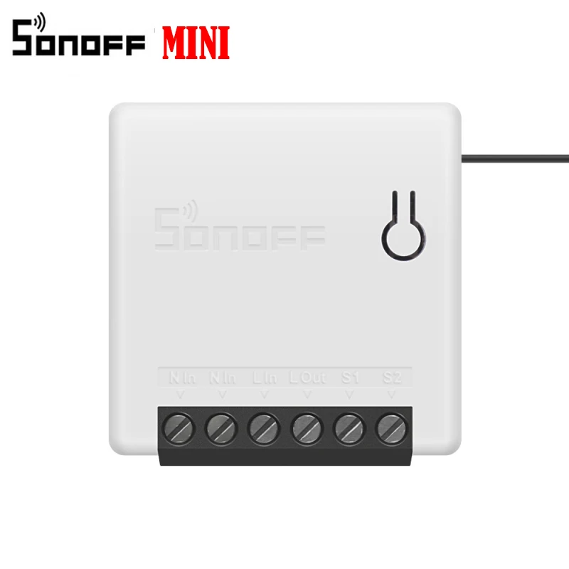 Sonoff MINI DIY умный переключатель маленький корпус пульт дистанционного управления Wifi переключатель Поддержка внешнего переключателя работа с Alexa Google Home