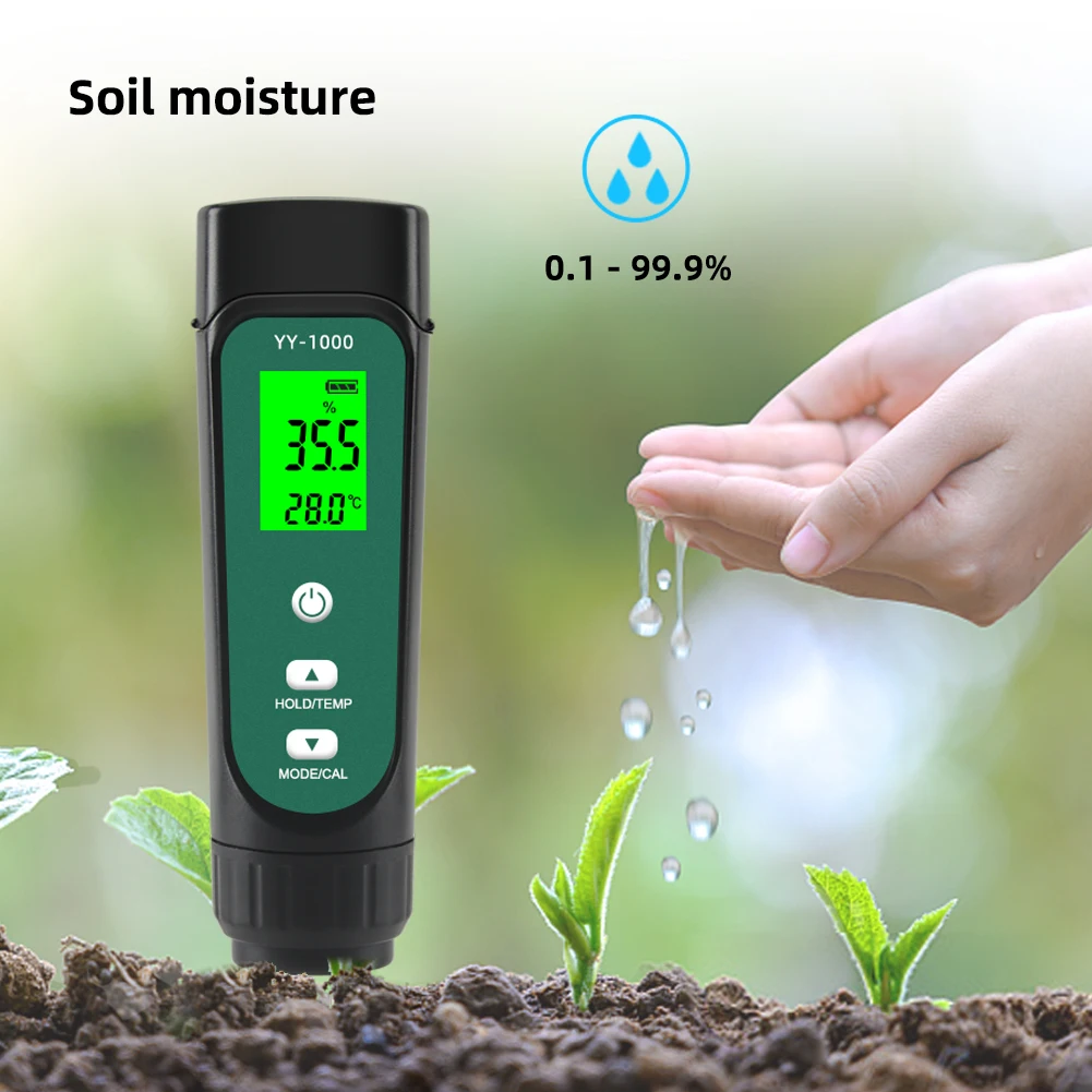 Digital Soil Hygrometer Meter Temperature Tester,TA290 2-in-1 Acidity  Moisture Measurement Thermometer Humidity Tester Sensor with Probe for  Garden