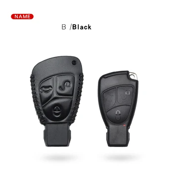 

Leather Car Key Cover Shell Case For Mercedes Benz B C E S ML SLK CLK Class W203 W211 C180 E200 AMG W124 W202 W210 W204 CLS CL